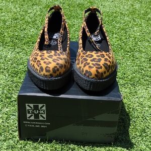 T.U.K. Yellow and Black Leopard Print Shoes